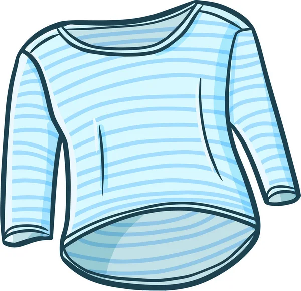 Illustration Vectorielle Une Jolie Chemise Bleue Rayures Isolées Sur Fond — Image vectorielle