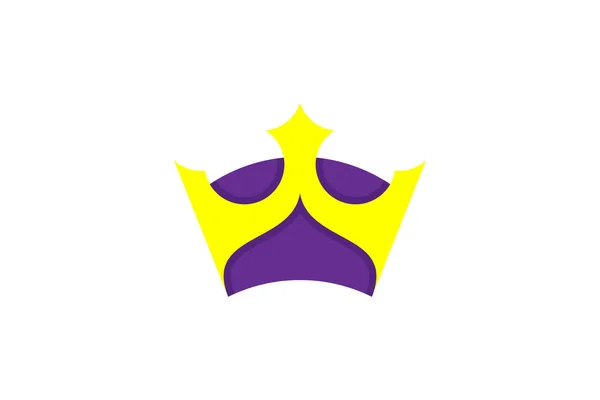 Ilustrație Vectorială Unei Coroane Galbene Violet — Vector de stoc