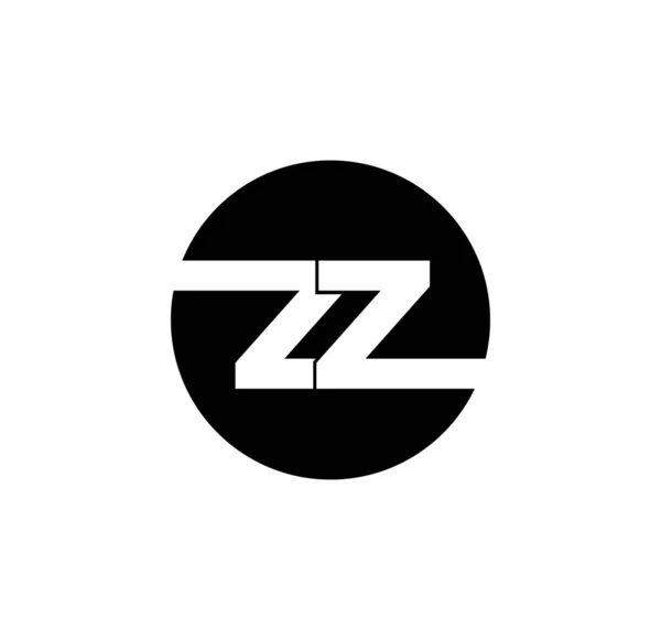 白い背景にZzモノグラムのアイコンのベクトルデザイン — ストックベクタ