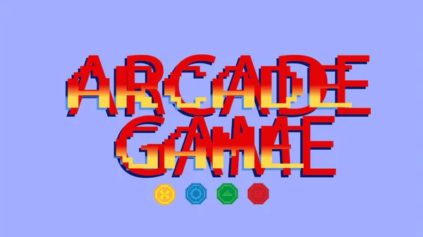 Este Juego Arcade Editable Efecto Texto — Vector de stock
