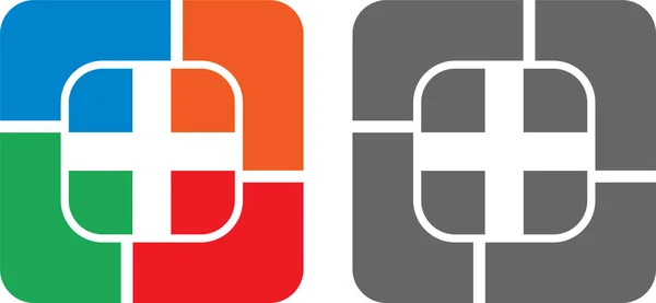 Uma Ilustração Ícone Colorido Monocromático Logotipo Hospital Fundo Branco —  Vetores de Stock