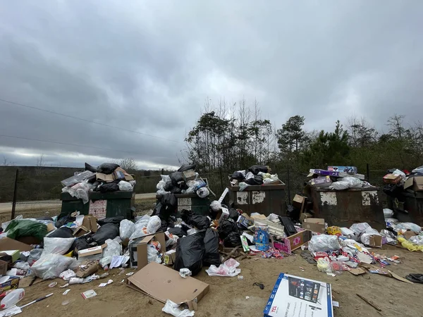 Burke County Usa Okresní Skládka Přetékající Odpadem Vánočních Hromadách Odpadu — Stock fotografie