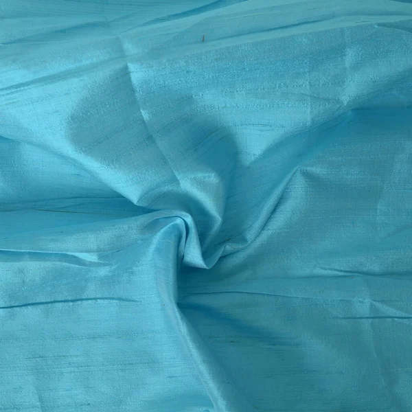 Крупный План Бирюзово Голубой Ткани Дупиони Идеально Подходит Обоев — стоковое фото