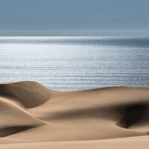 Namibia Namib Desert Landscape Yellow Dunes Falling Sea Wind Blowing — Stock Photo, Image