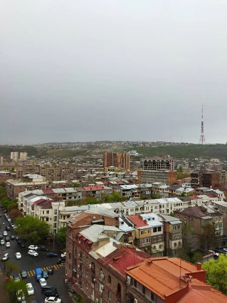 Cidade Chuvosa Nuvens Reunidas Armênia Yerevan — Fotografia de Stock