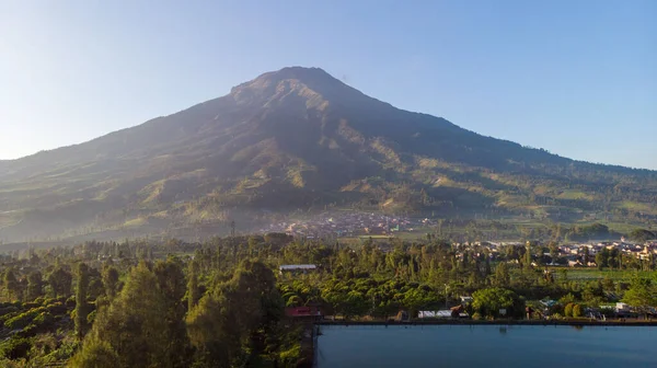 Vista Del Monte Sumbing Desde Embung Kledung Java Central Indonesia — Foto de Stock