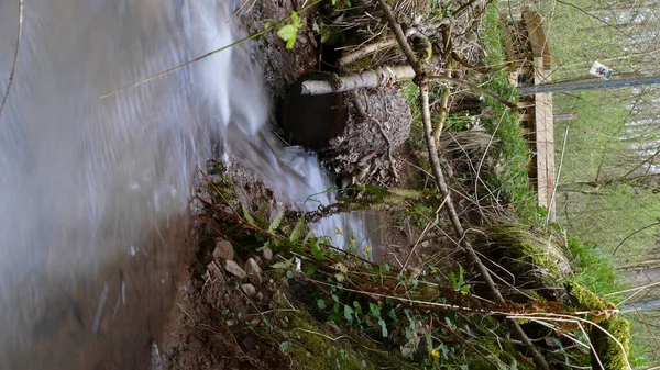 Sanftes Und Weiches Wasser Einem Bach Durch Langzeitbelichtung — Zdjęcie stockowe