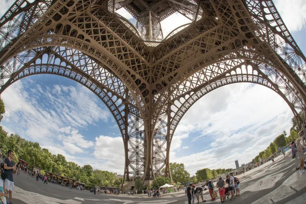 Eiffel Tour Paris France Fisheye Lens Sightseeing Touristic Attractions — Stock Photo, Image