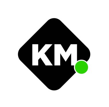 Beyaz arkaplanda KM harflerinin bir vektör tasarımı