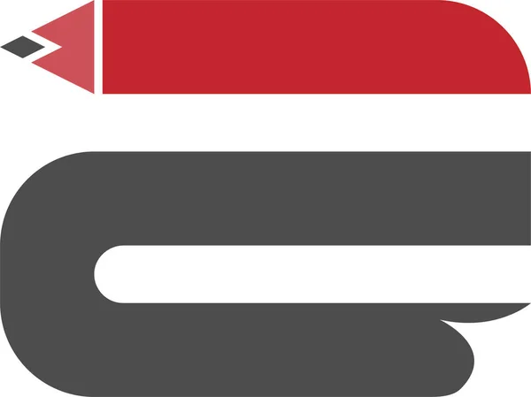 Векторный Плоский Дизайн Буквы Логотип Иллюстрации Черно Красных Цветах Изолированы — стоковый вектор