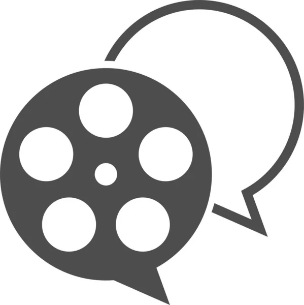 Ein Vektor Design Von Bubble Talk Mit Filmspule Logo Und — Stockvektor