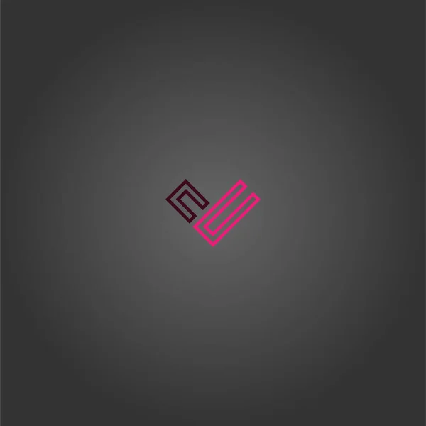 Ein Vektor Design Der Geometrischen Liebe Logo Symbol Streifen Liebe — Stockvektor