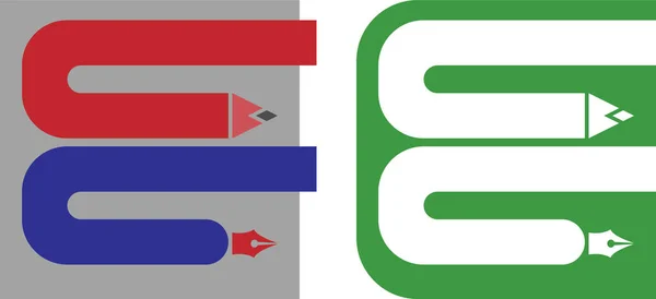 Desenho Vetorial Ícones Logotipo Letra Ilustração Verde Azul Vermelho Isolado —  Vetores de Stock