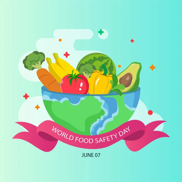 Illustration Vectorielle Des Légumes Concept Journée Mondiale Sécurité Alimentaire — Image vectorielle