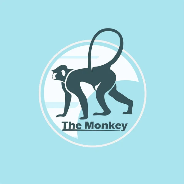 Logotipo Macaco Ilustração Simples Vetor Design Modelo — Vetor de Stock