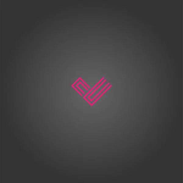 Ein Vektor Design Der Geometrischen Liebe Logo Symbol Streifen Liebe — Stockvektor