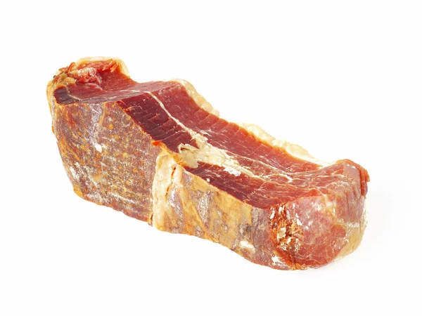 Jamon Meat White Background Isolated Macro — Stock Photo, Image