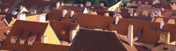 Панорамный Вид Красивые Красные Черепичные Крыши Зданий Фегуге Чехия — стоковое фото