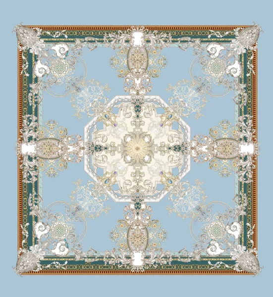Square Akvarell Minta Textil Tapéta Kerámia Csempe Design — Stock Fotó