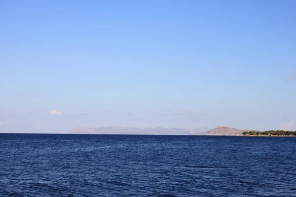 Vue Aérienne Une Belle Île Près Des Montagnes Crète Grèce — Photo