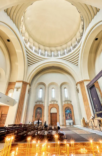 Tiro Vertical Interior Igreja Santa Cruz Arabkir Yerevan Armênia — Fotografia de Stock