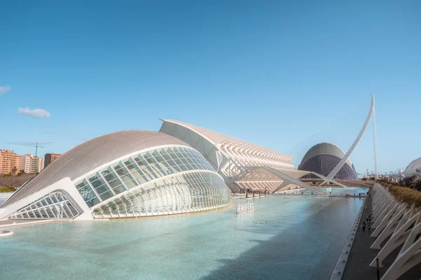 Valencia, İspanya 'da Sanat ve Bilim Şehri üzerinde parlak bir gökyüzü