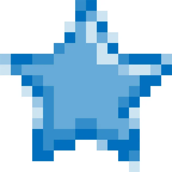 Een Blauwe Ster Pixel Kunst Vector Illustratie Een Witte Achtergrond — Stockvector
