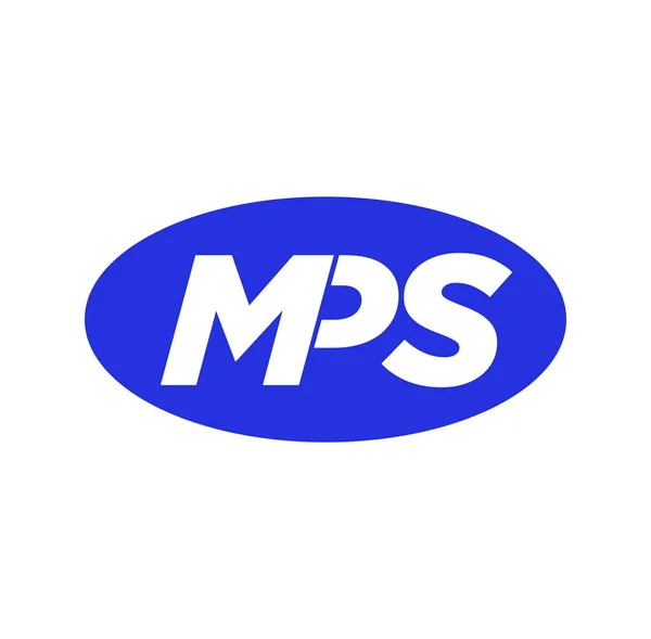 Diseño Vectorial Para Logotipo Azul Con Mps Inicial Sobre Fondo — Archivo Imágenes Vectoriales