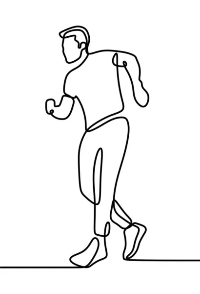 白い背景を持つブレイクダンスの男の一本の線画の垂直方向のベクトルデザイン — ストックベクタ