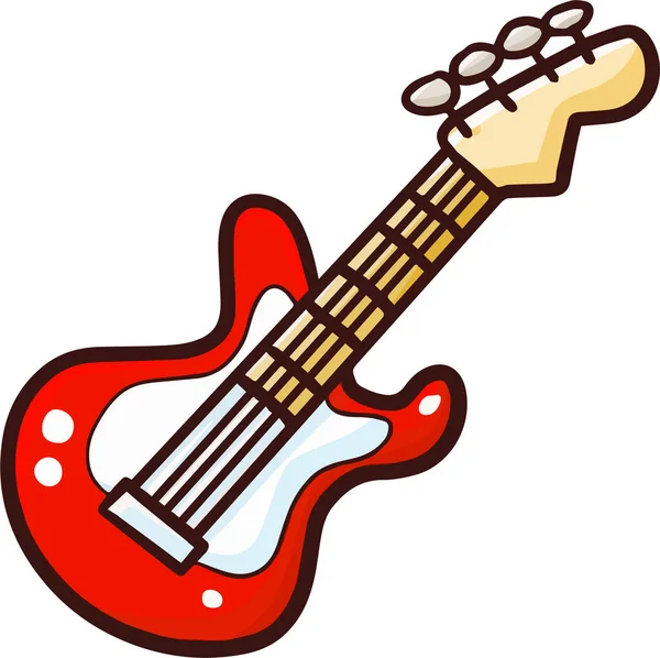 Vetor Guitarra Elétrica Vermelha Isolado Fundo Branco —  Vetores de Stock