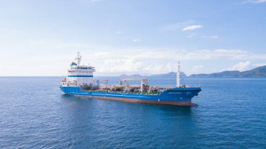 Tanker gemisi Kefalonia Chaguaramas limanına demir attı. Tanker Kefalonia hava fotoğrafı.