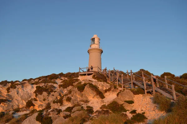 Farol Topo Uma Rocha — Fotografia de Stock