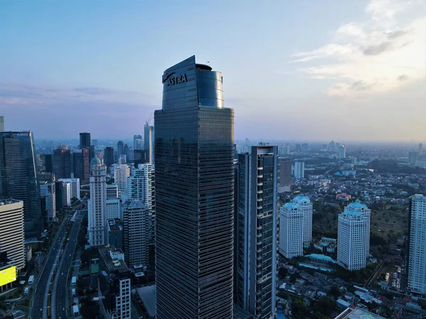 ジャランの高層ビルの空中ビュー Jalan Jendral Sudrman Central Jakarta Indonesia — ストック写真