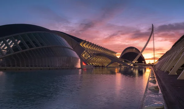 Una Hermosa Toma Cielo Del Amanecer Sobre Ciudad Las Artes — Foto de Stock