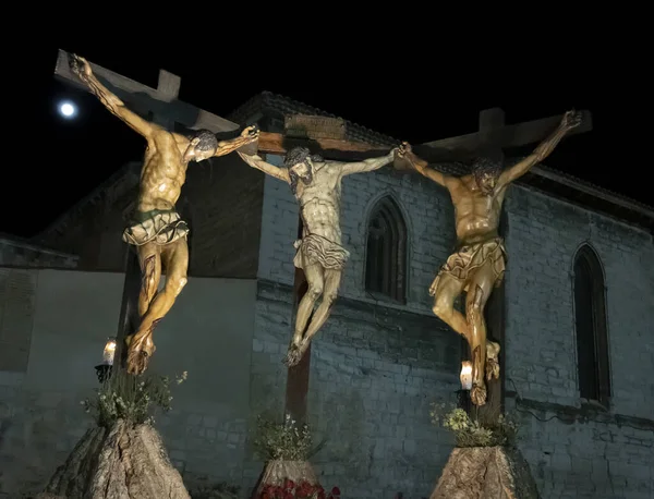 Estatuas Cristianas Durante Semana Santa Ciudad Valladolid España — Foto de Stock