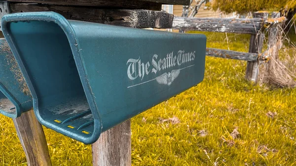 Ein Briefkasten Der Seattle Times Einer Ländlichen Gegend Den Vereinigten — Stockfoto