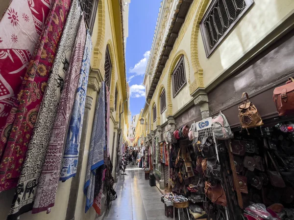 Eine Straße Jüdischen Viertel Von Granada Mit Seinen Souvenirläden Granada — Stockfoto