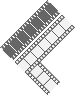 Beyaz arkaplanda izole edilmiş bir film şeridi resimleme simgesinin vektör düz tasarımı