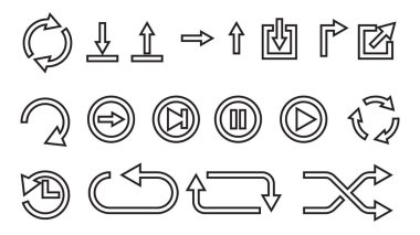 Oklar ayarlayın. Web sitesi ve uygulama için ok çizgi ile düzenlenebilir kontur
