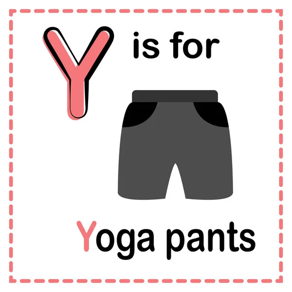 Est Pour Pantalon Yoga Illustration Carte Éclair Alphabet Avec Fond — Image vectorielle