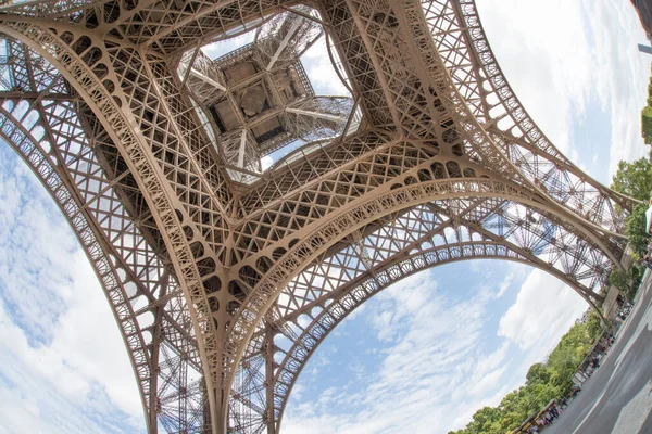 Eiffel Tour Paris França Lente Peixe Atrações Turísticas — Fotografia de Stock