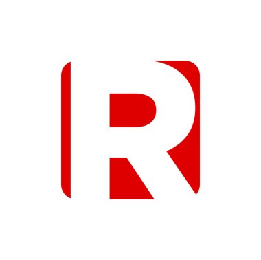 Beyaz arkaplanda R harfi monogram simgesinin vektör tasarımı