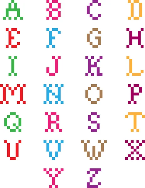 Художній Вектор Alphabet Pixel Білому Тлі — стоковий вектор