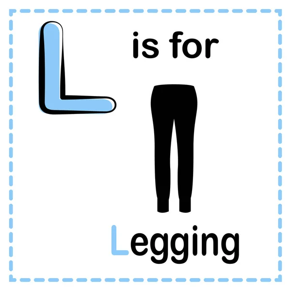 Ett För Legging Alfabetet Flashcard Illustration Med Vit Bakgrund — Stock vektor