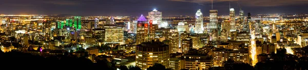 Een Panoramisch Uitzicht Het Verlichte Montreal Canada — Stockfoto