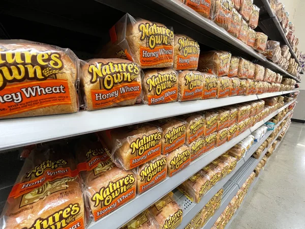 Grovetown Usa Walmart Sliced Bread Section Natures Own — Stock Photo, Image