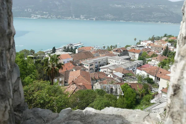 Flygfoto Över Herceg Novi Montenegro — Stockfoto