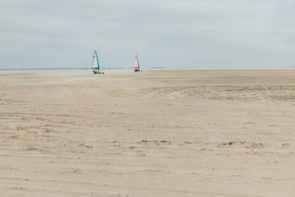 Beautiful View Beach Sails Red Blue Colors Beach Romo Denmark — Stock Photo, Image