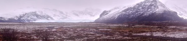 Berg Und Gletscherpanorama Südisland Großformat — Stockfoto