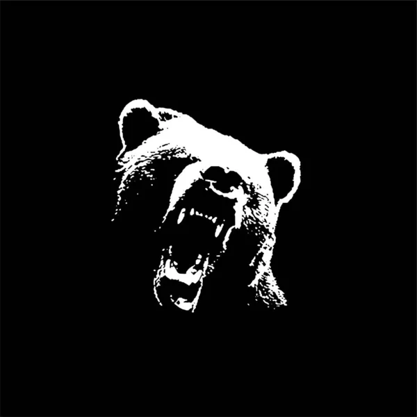 Bärenkopfvektor Bears Shirt Design Grizzly Svg Druckbar Wildtier Auf Schwarzem — Stockvektor